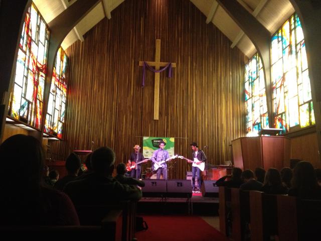 Pictured: Curtis Harding in the Central Presbyterian Church. Photo by Larry Heath.