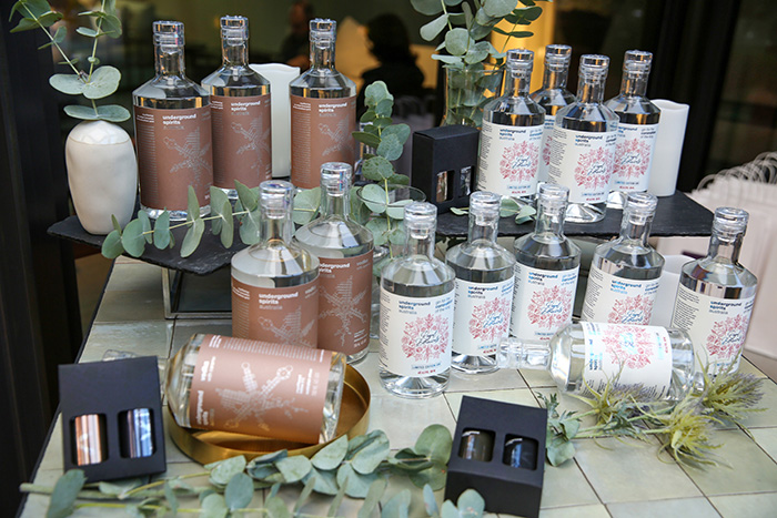 Display of Underground Spirits Australia bottles.